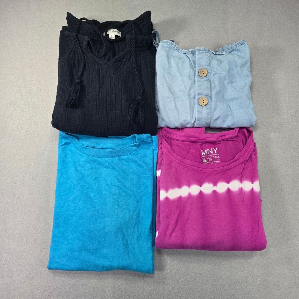 Womens Tops & Dress Lot Marc New York Tie Dye Maxi Kimber & Co Gauze Blouse XL